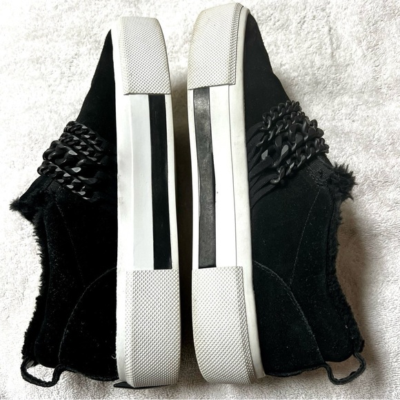 KENDALL & KYLIE Tory slip on platform sneakers with chains Black suede women 10 - Picture 8 of 13